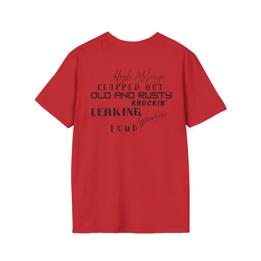 High Mileage Vintage Unisex T-Shirt, Funny Car Lovers Tee, Gift for Him or Her, Automotive Humor, Casual Everyday Wear - Chop'D Ratz Garage