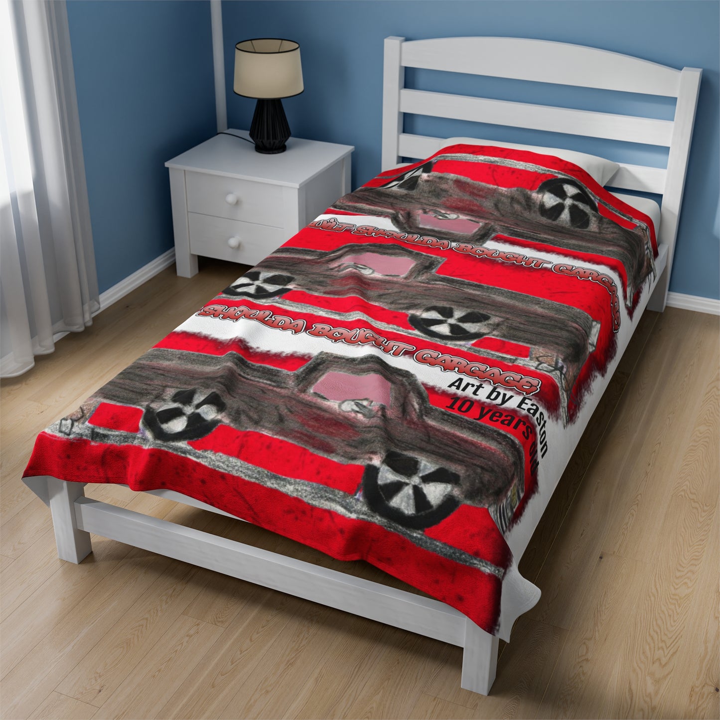 BUILT SHOULD BOUGHT by Easton Plush Blanket - Chop'D Ratz Garage