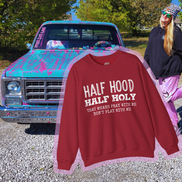 HALF HOOD HALF HOLY Uni Sweatshirt WHT - Chop'D Ratz Garage