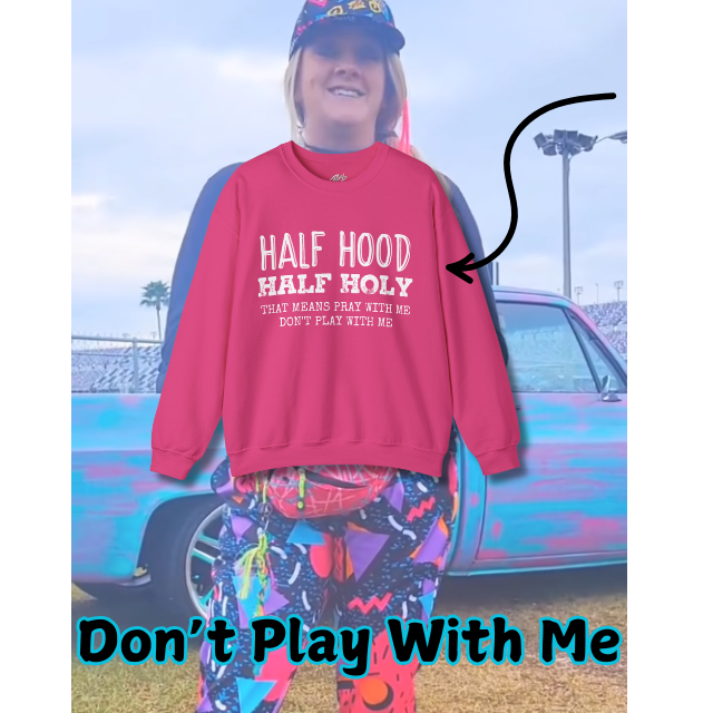HALF HOOD HALF HOLY Uni Sweatshirt WHT - Chop'D Ratz Garage