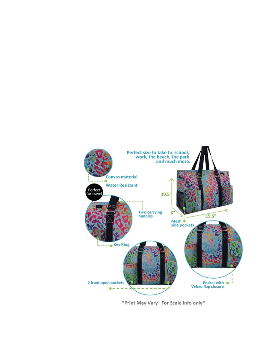 Rainbow Cheetah Organizer Tote Bag - Chop'D Ratz Garage