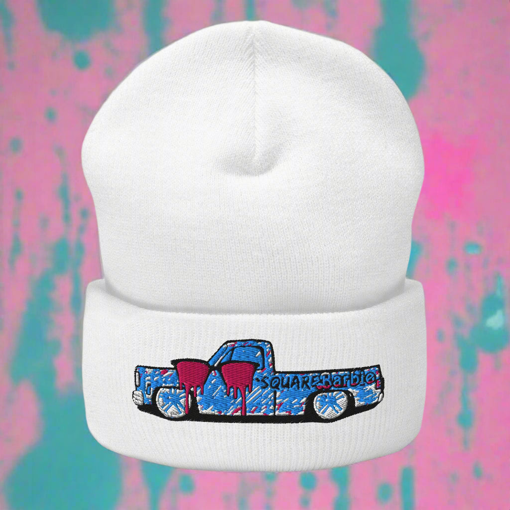 SQUAREBARBIE Cuffed Beanie WHITE