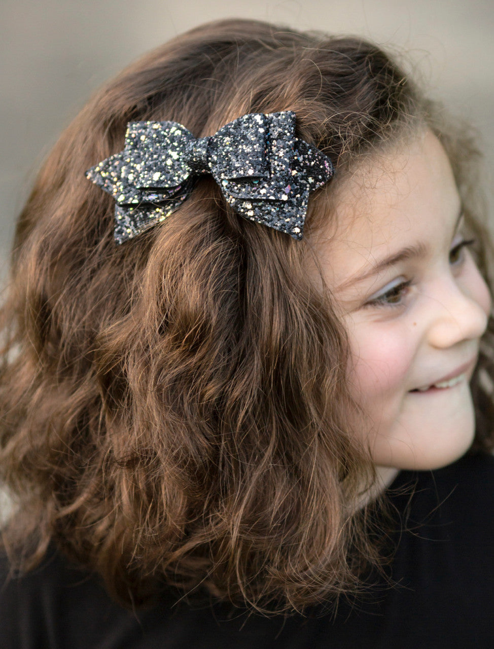 Large Glitter CLIPPIES Bow - Chop'D Ratz Garage
