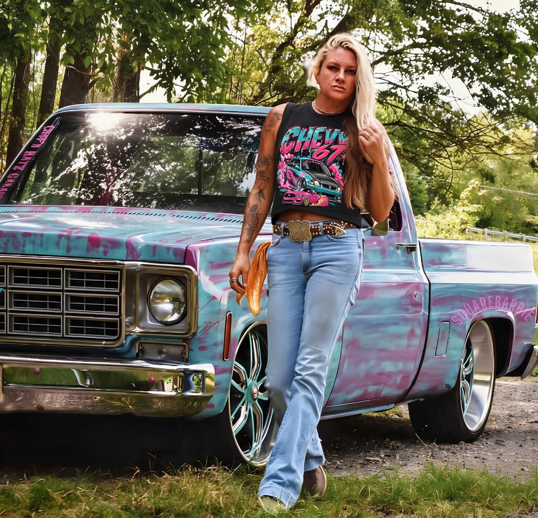 ICONIC, FUNNY PINK CAR SHIRT *NEW* - Chop'D Ratz Garage