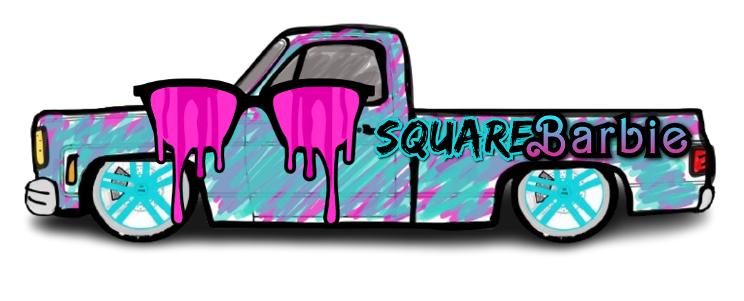 Cool SquareBarbie Kiss-Cut Vinyl Decal - Trendy Stickers for Car, Laptop & More C10 Truck Pink Teal