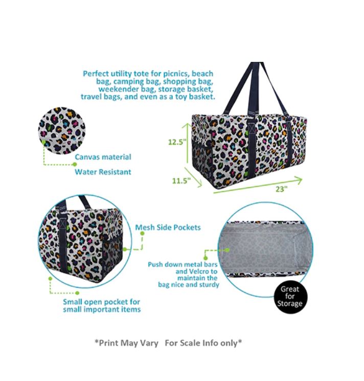 Poppin' Cheetah Large Tote - Chop'D Ratz Garage